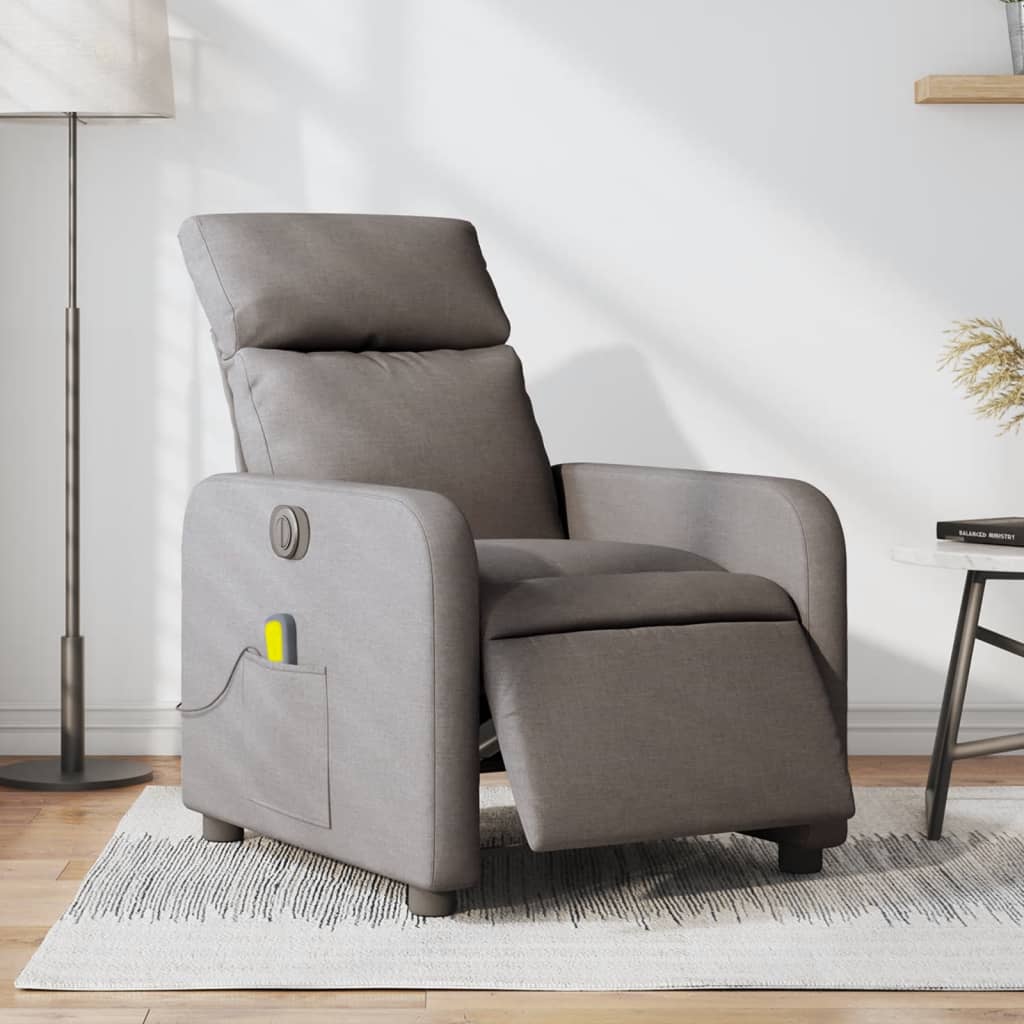 Fauteuil de massage inclinable électrique Taupe Tissu - XIOS