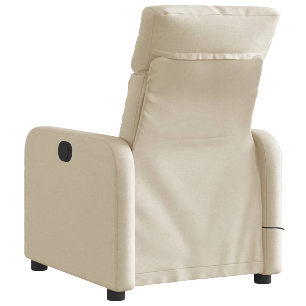 Fauteuil inclinable de massage électrique crème tissu - XIOS