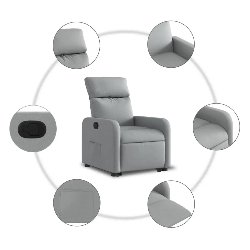 Fauteuil inclinable Gris clair Tissu - XIOS
