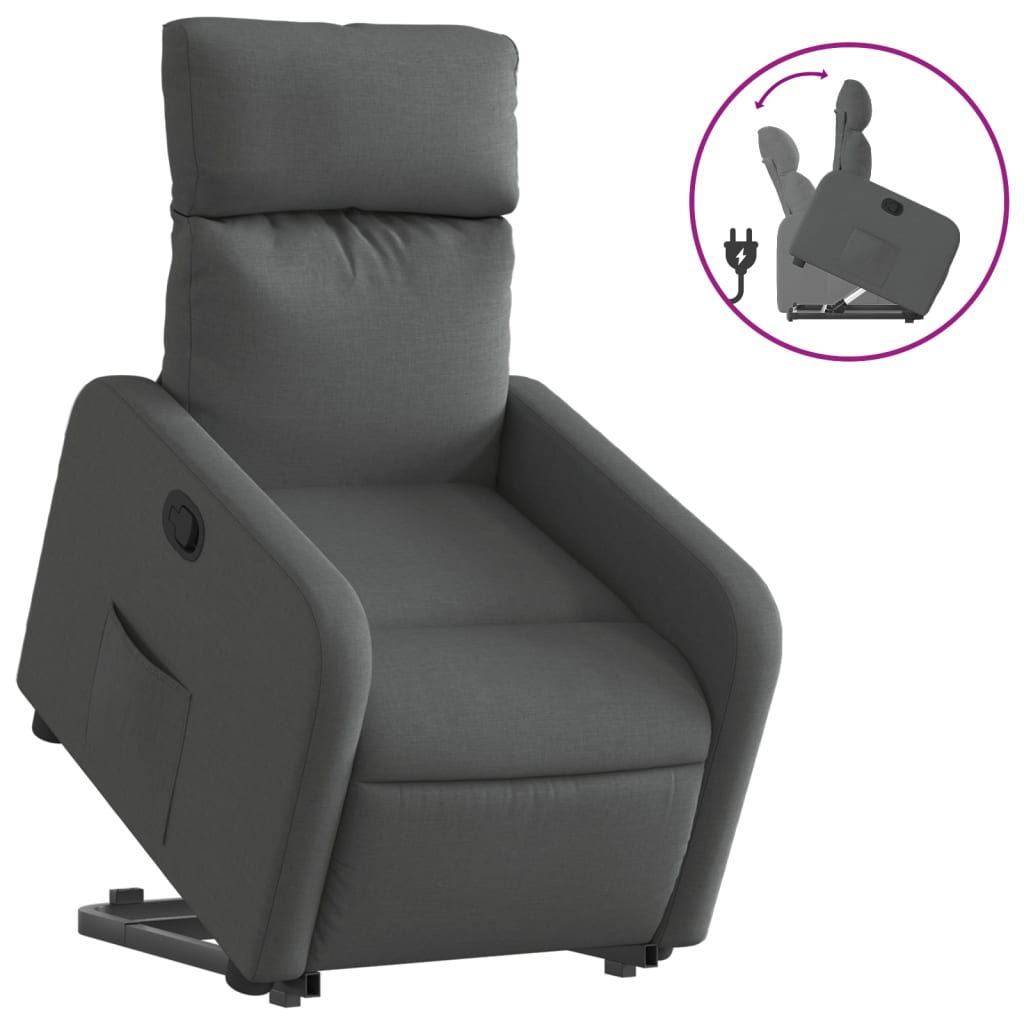 Fauteuil inclinable Gris foncé Tissu - XIOS