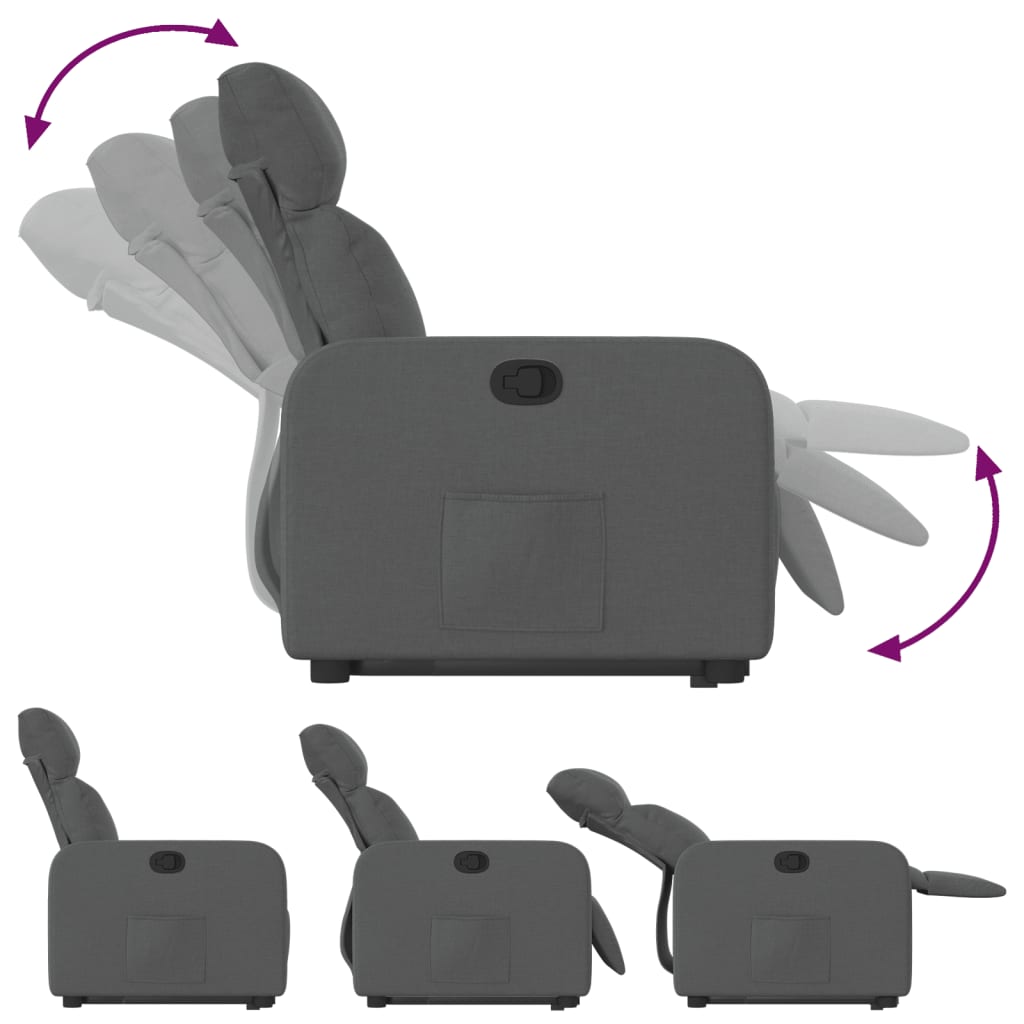 Fauteuil inclinable Gris foncé Tissu - XIOS
