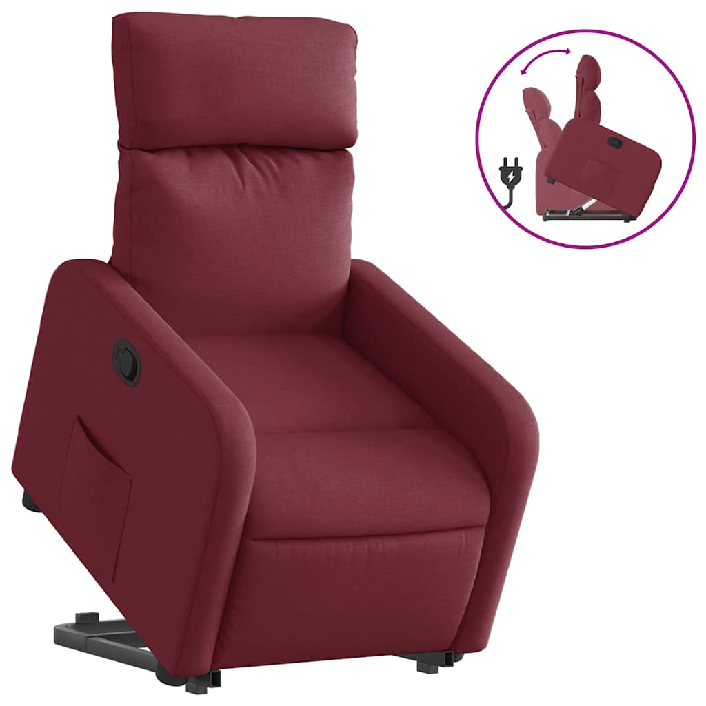 Fauteuil inclinable rouge bordeaux tissu - XIOS
