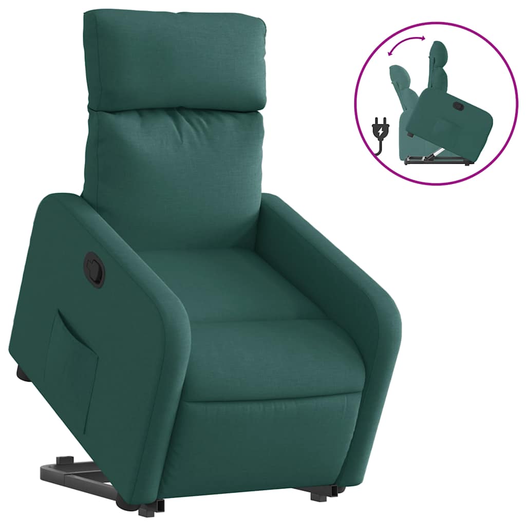 Fauteuil inclinable vert foncé tissu - XIOS