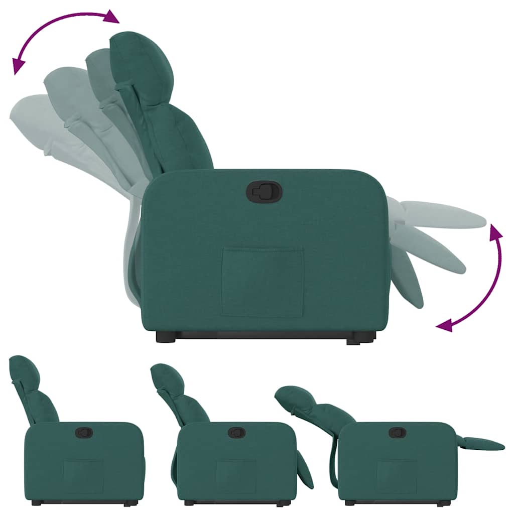 Fauteuil inclinable vert foncé tissu - XIOS