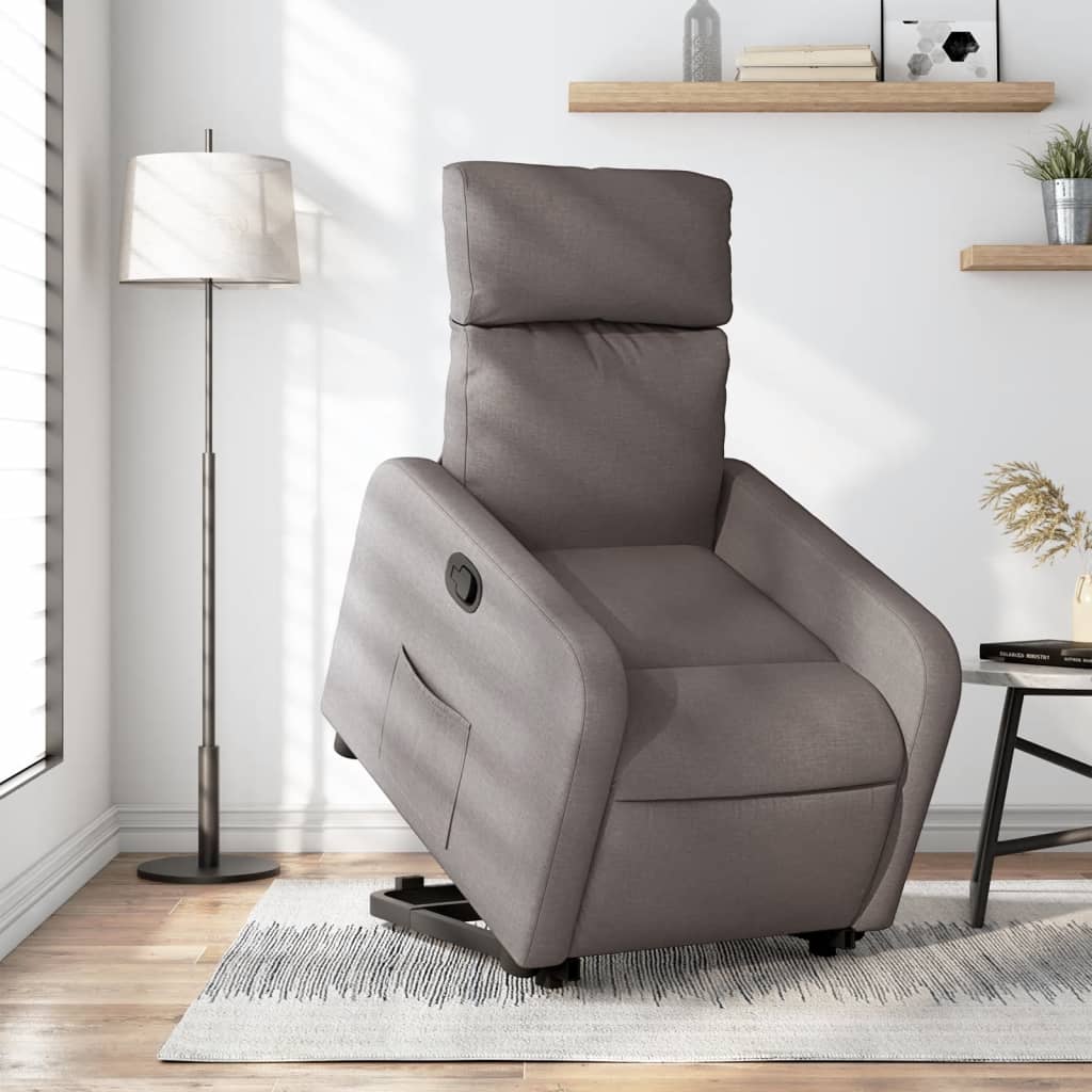Fauteuil inclinable taupe tissu