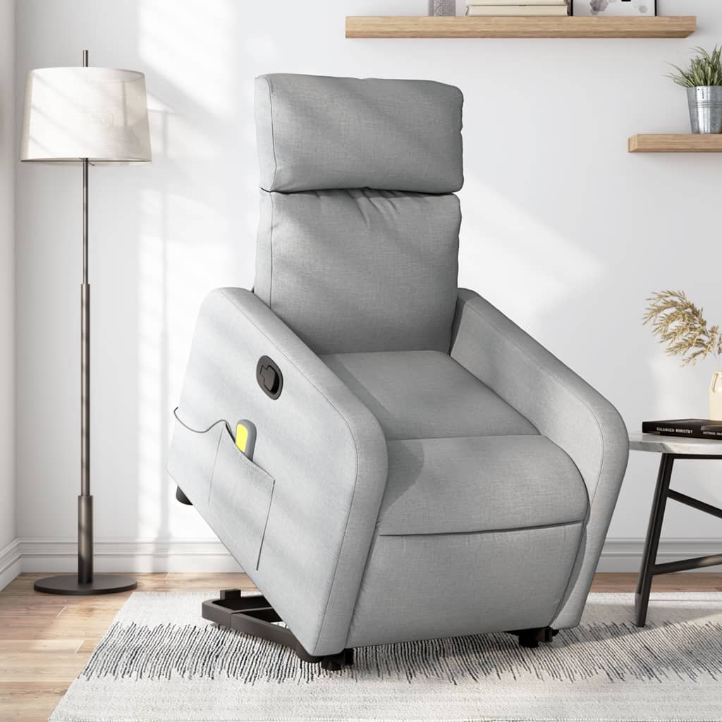Fauteuil de massage inclinable Gris clair Tissu - XIOS