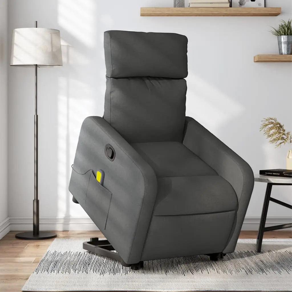 Fauteuil de massage inclinable Gris foncé Tissu - XIOS