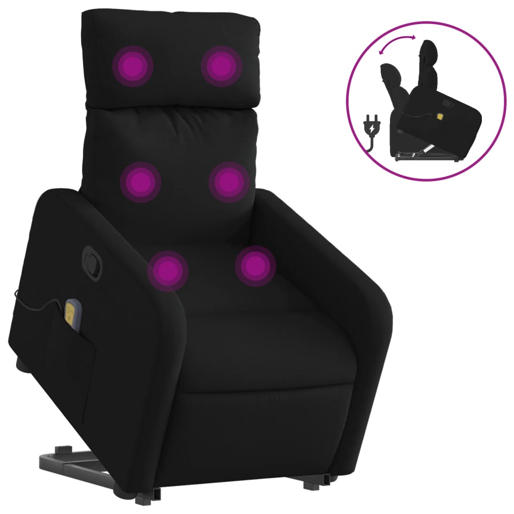 Fauteuil de massage inclinable Noir Tissu - XIOS