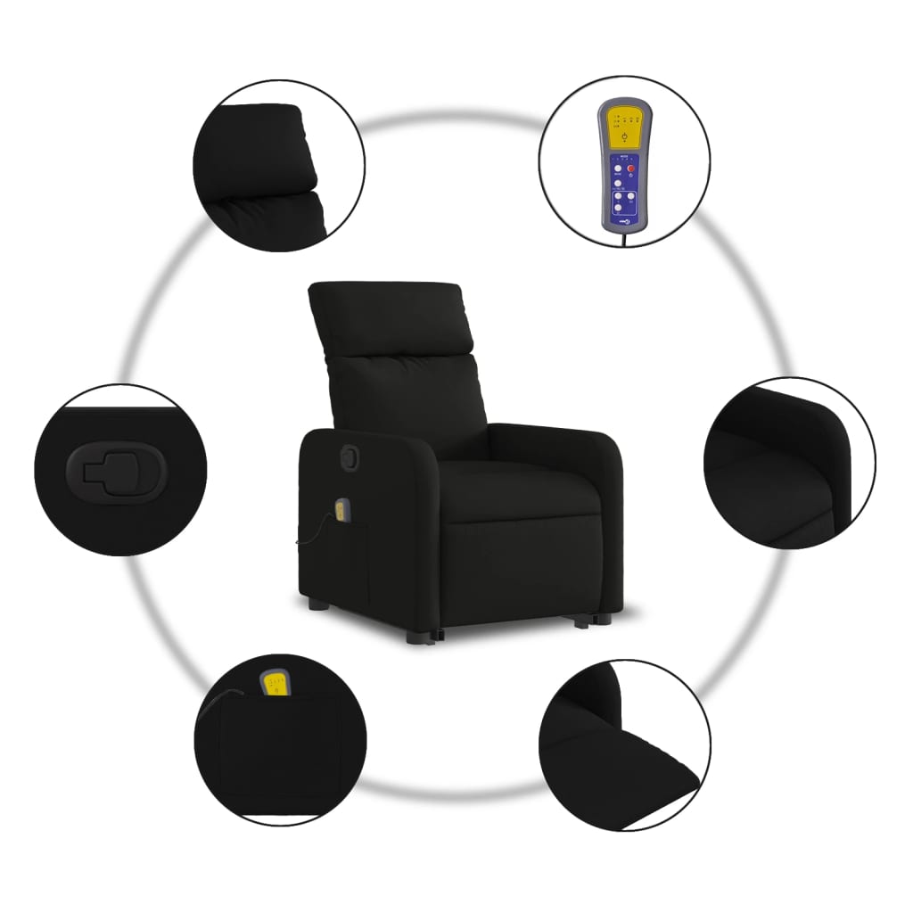 Fauteuil de massage inclinable Noir Tissu - XIOS