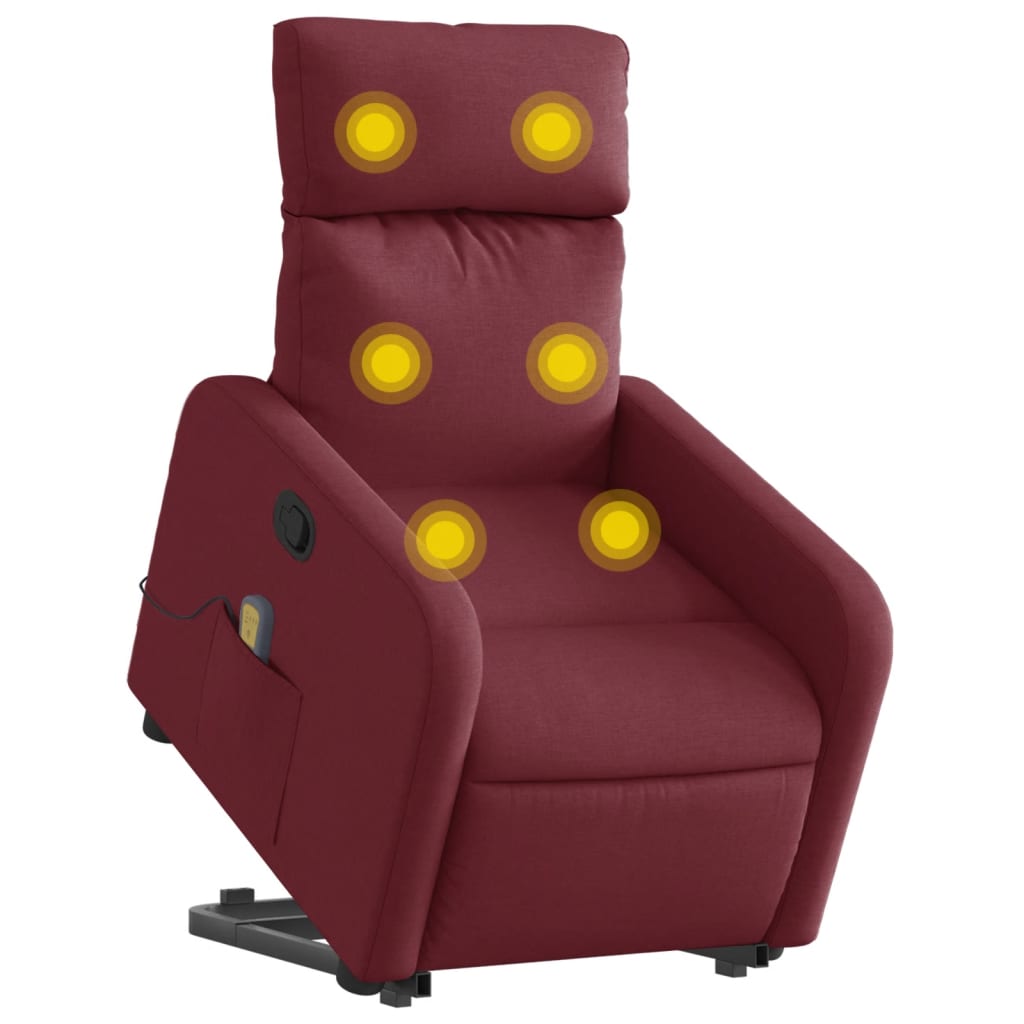 Fauteuil inclinable de massage Rouge bordeaux Tissu - XIOS