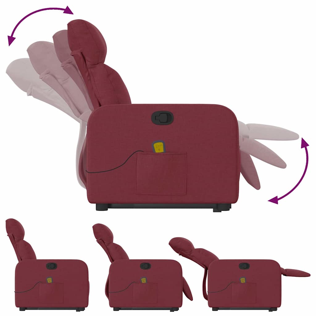 Fauteuil inclinable de massage Rouge bordeaux Tissu - XIOS