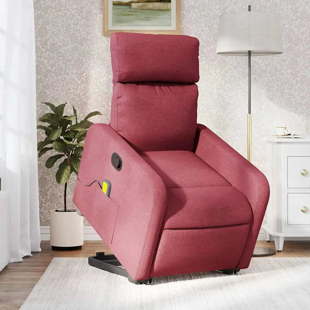 Fauteuil inclinable de massage Rouge bordeaux Tissu - XIOS