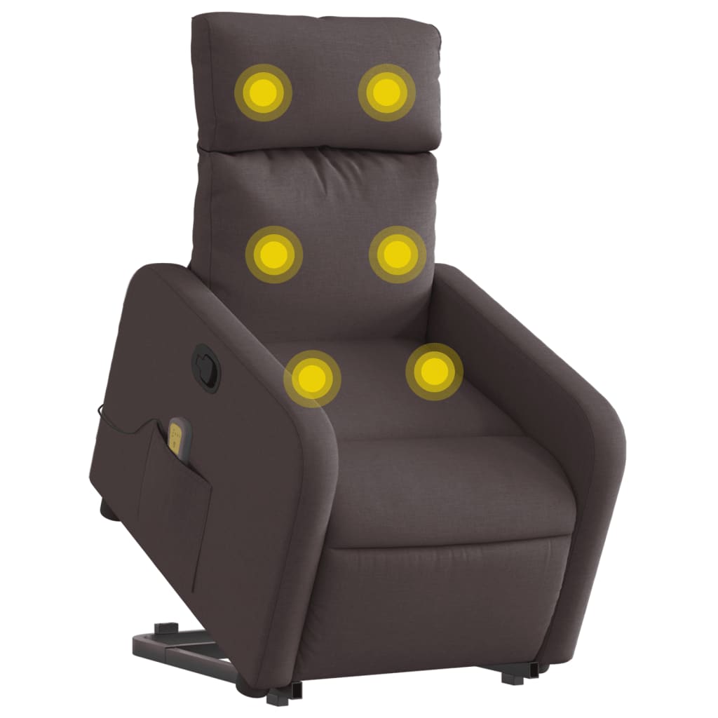 Fauteuil inclinable de massage Marron foncé Tissu - XIOS