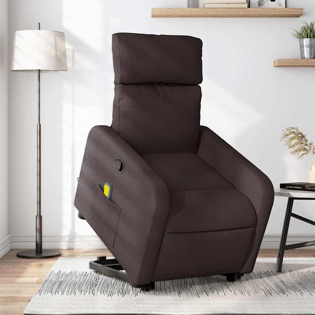 Fauteuil inclinable de massage Marron foncé Tissu - XIOS