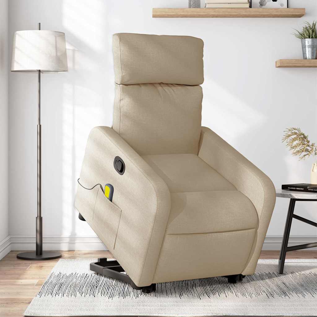 Fauteuil inclinable de massage Crème Tissu - XIOS