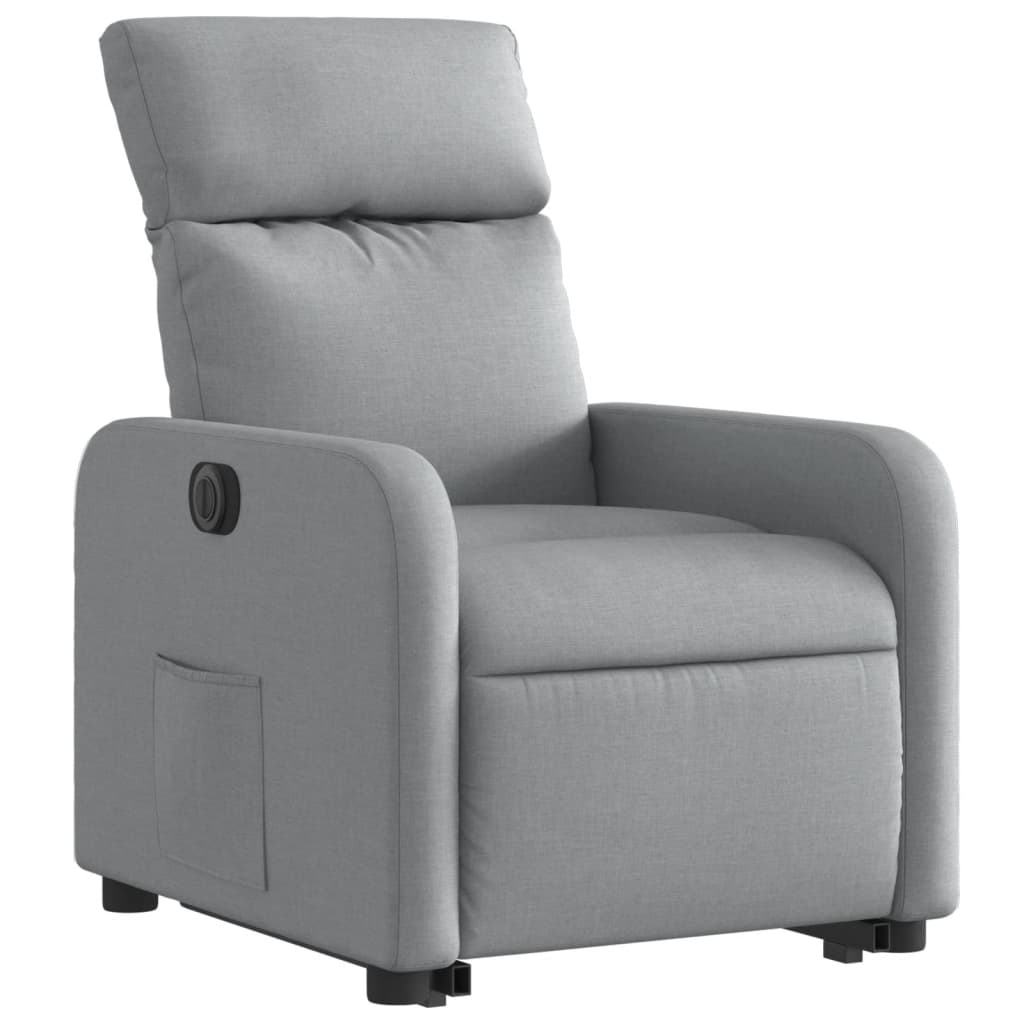 Fauteuil inclinable électrique gris clair tissu - XIOS