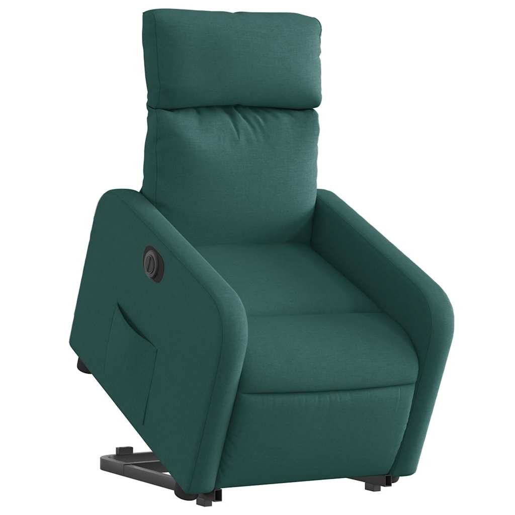 Fauteuil inclinable électrique vert foncé tissu - XIOS