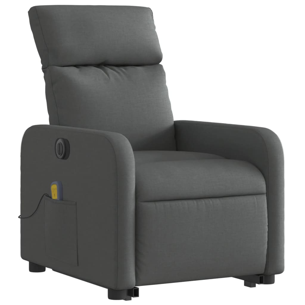 Fauteuil inclinable de massage électrique Gris foncé Tissu - XIOS