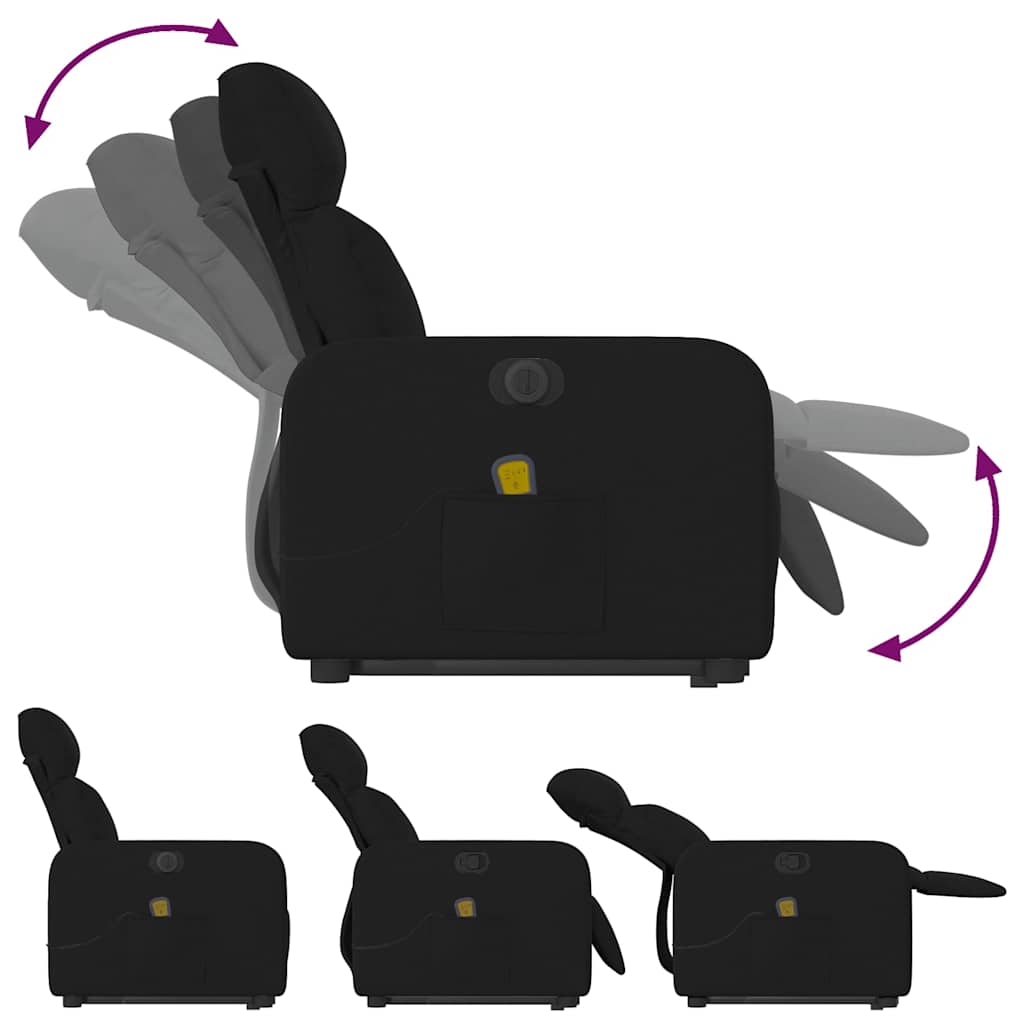 Fauteuil inclinable de massage électrique Noir Tissu - XIOS