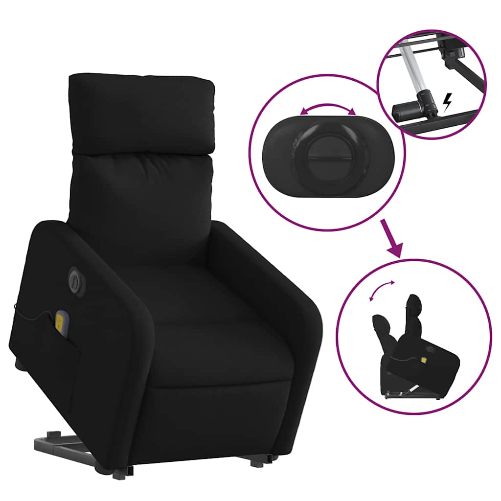 Fauteuil inclinable de massage électrique Noir Tissu - XIOS