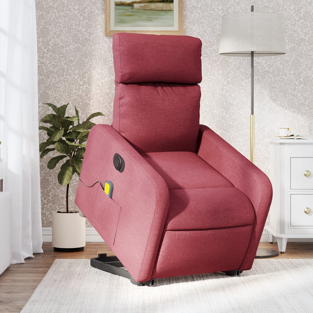 Fauteuil inclinable de massage électrique Rouge bordeaux Tissu - XIOS
