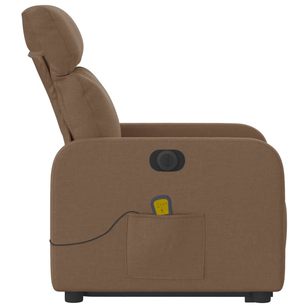 Fauteuil inclinable de massage électrique Marron Tissu