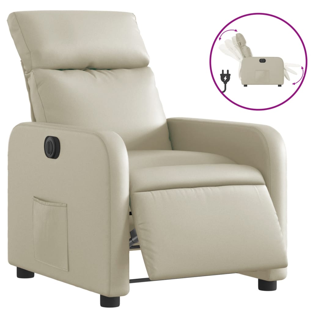 Fauteuil inclinable électrique Crème Similicuir - XIOS