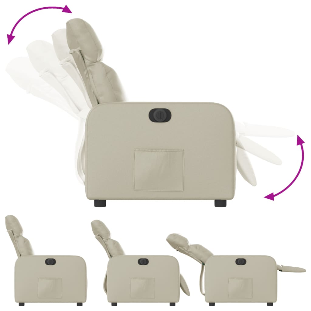 Fauteuil inclinable électrique Crème Similicuir - XIOS