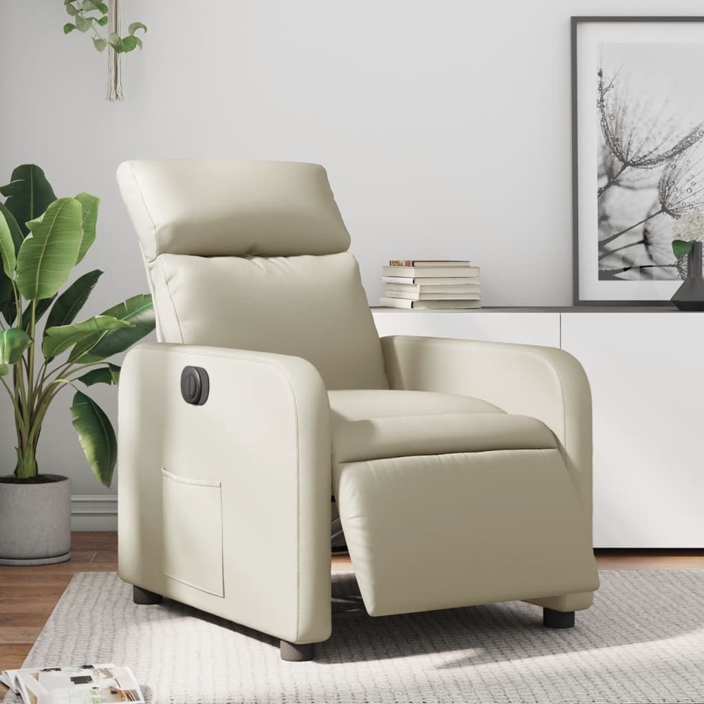 Fauteuil inclinable électrique Crème Similicuir - XIOS