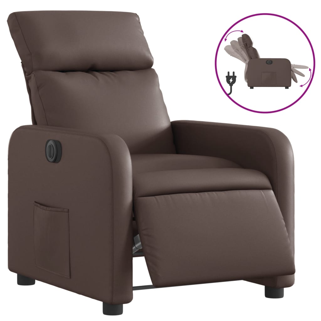 Fauteuil inclinable électrique Marron Similicuir - XIOS