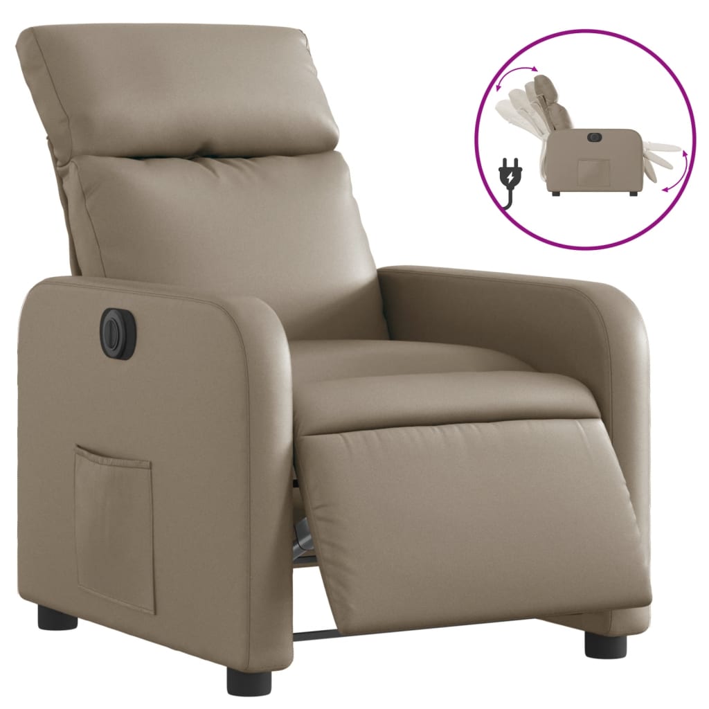 Fauteuil inclinable électrique Cappuccino Similicuir - XIOS