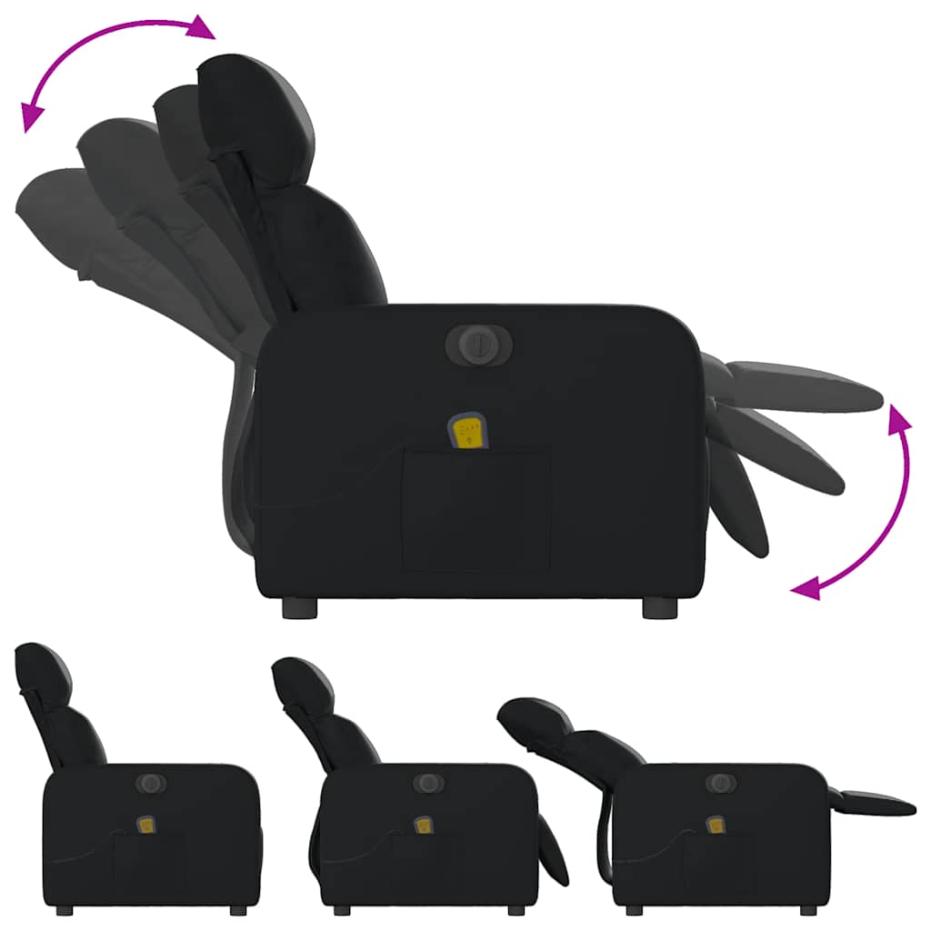 Fauteuil de massage inclinable électrique noir similicuir - XIOS