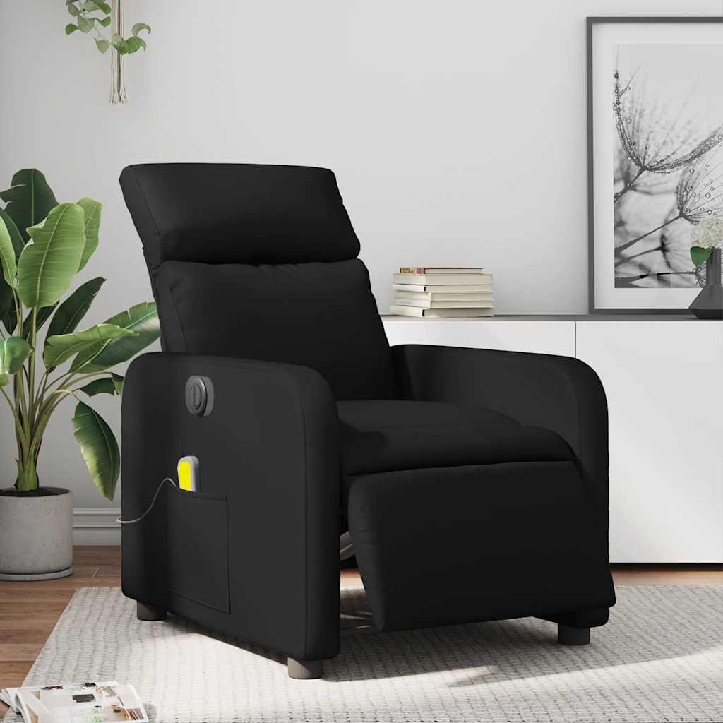 Fauteuil de massage inclinable électrique noir similicuir - XIOS