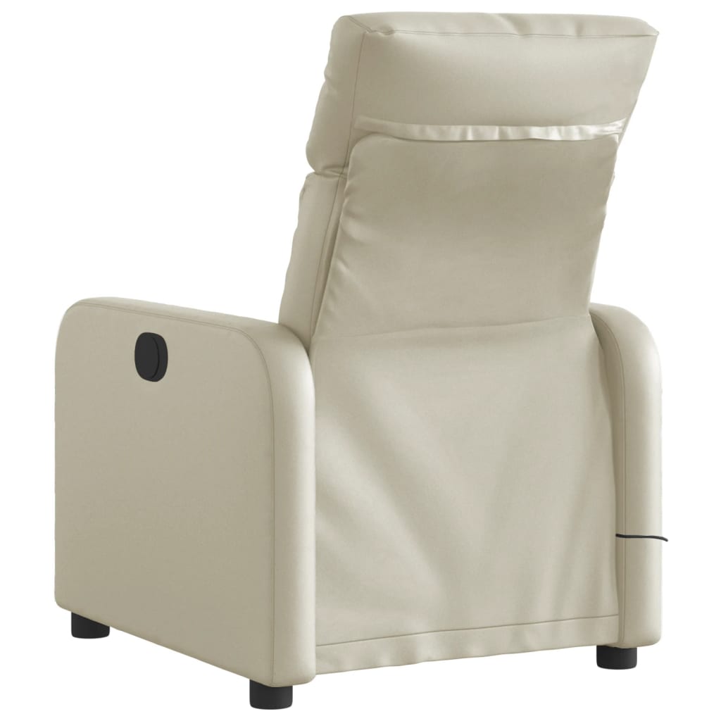 Fauteuil de massage inclinable électrique crème similicuir - XIOS