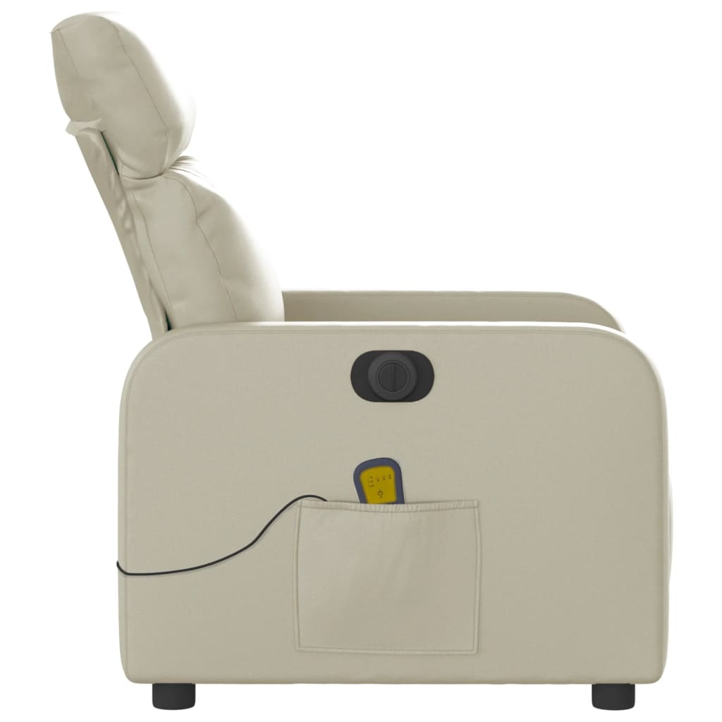 Fauteuil de massage inclinable électrique crème similicuir - XIOS