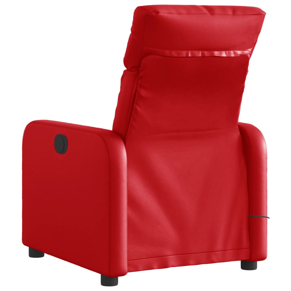Fauteuil de massage inclinable électrique rouge similicuir - XIOS