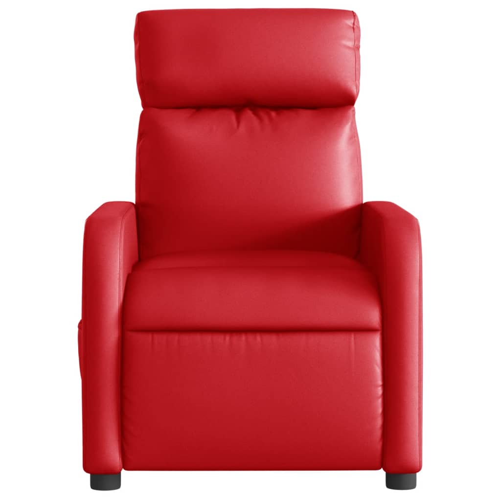 Fauteuil de massage inclinable électrique rouge similicuir - XIOS