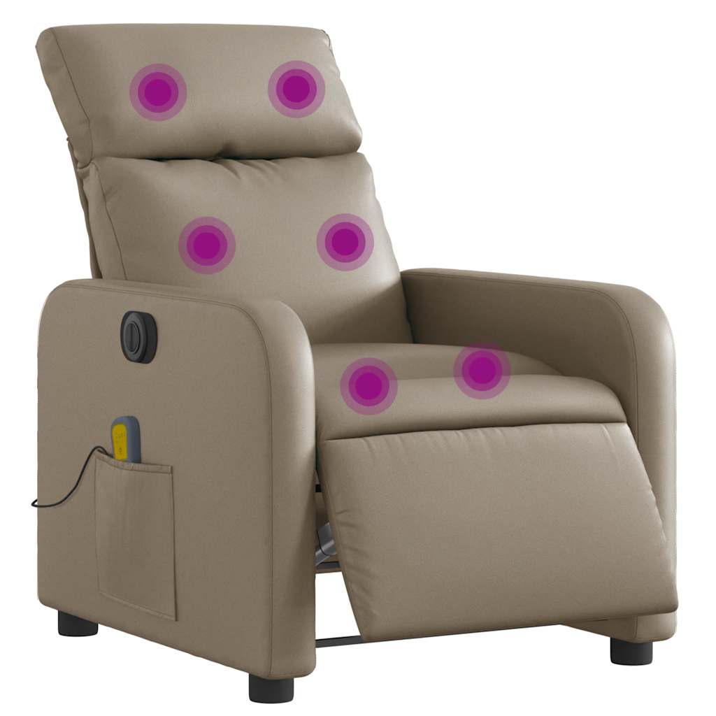 Fauteuil de massage inclinable électrique cappuccino similicuir - XIOS