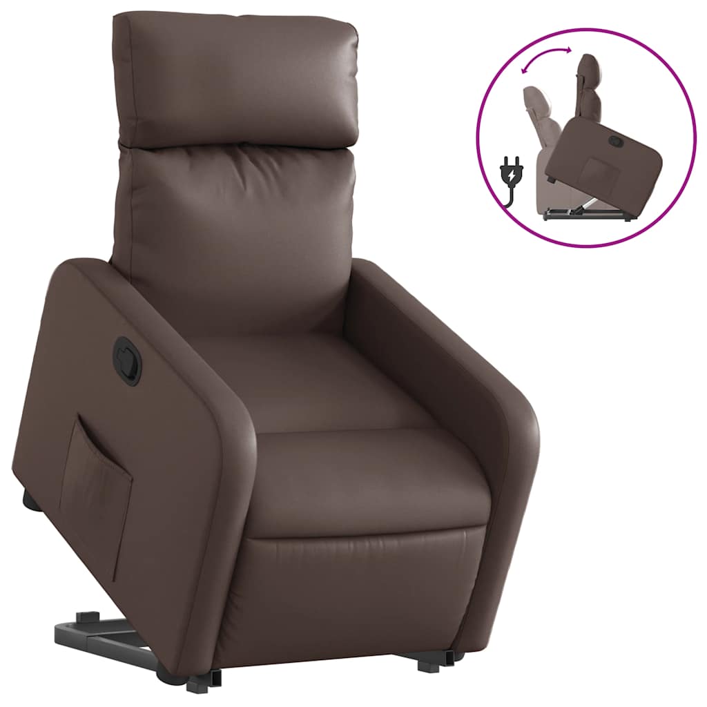 Fauteuil inclinable marron similicuir - XIOS