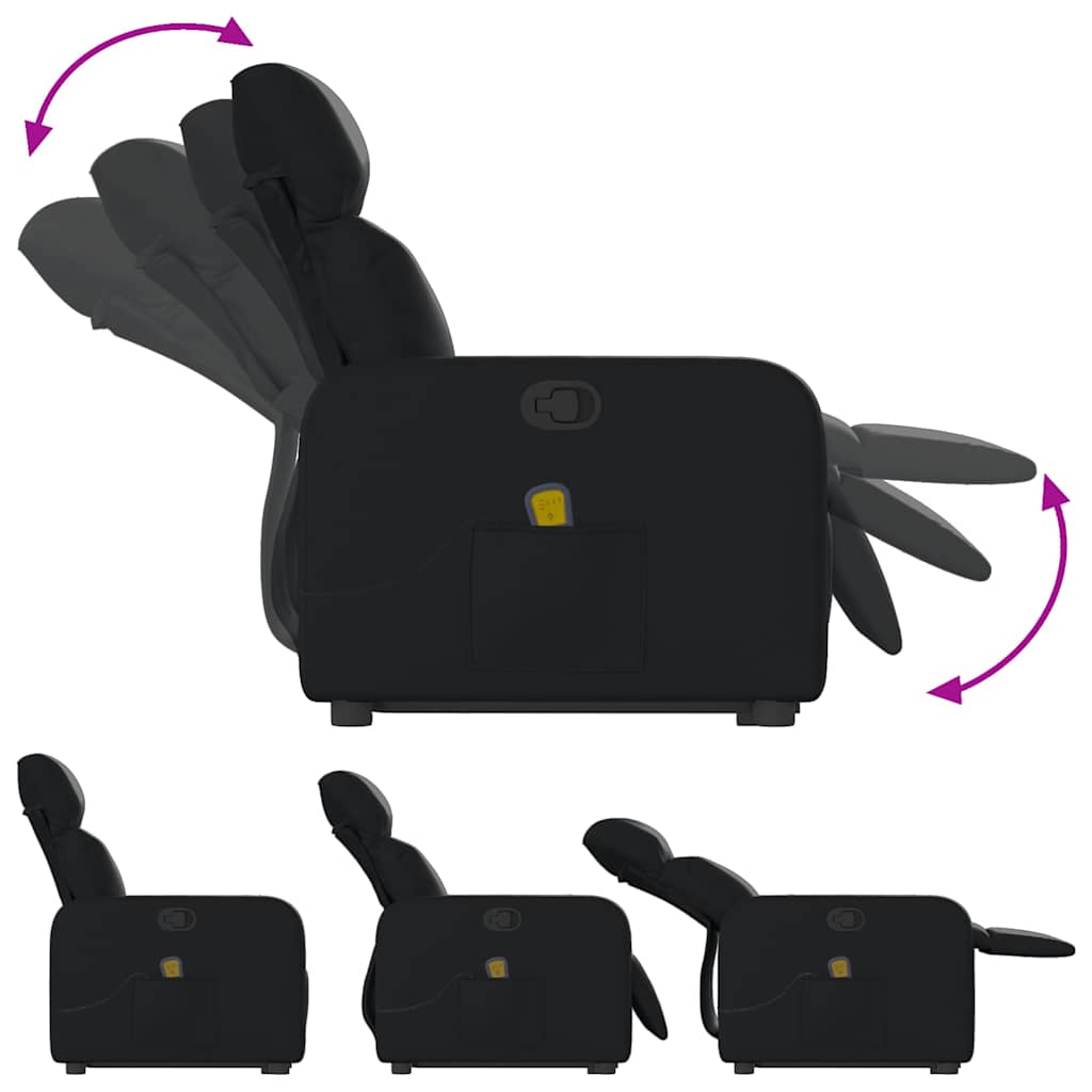 Fauteuil inclinable de massage Noir Similicuir - XIOS