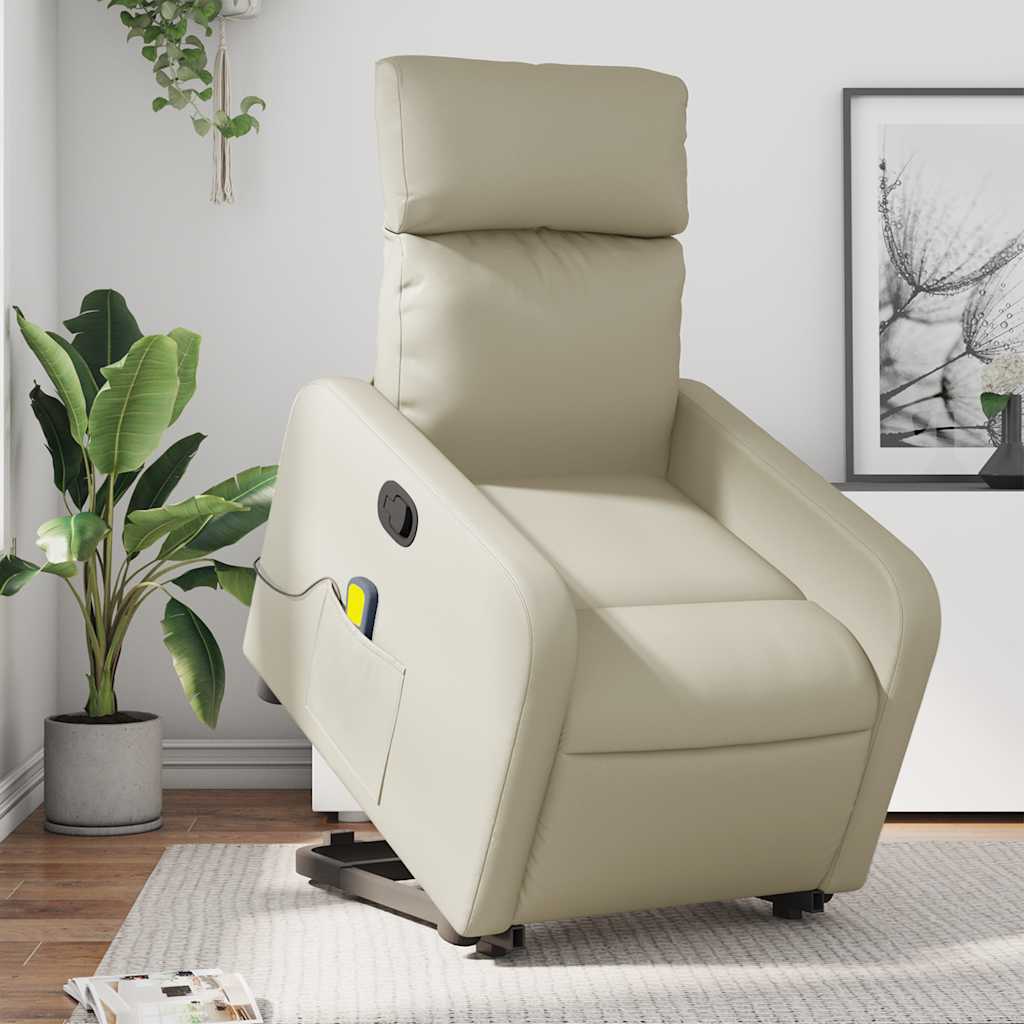 Fauteuil inclinable de massage Crème Similicuir - XIOS