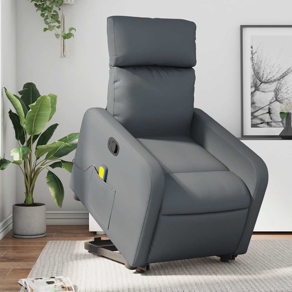 Fauteuil inclinable de massage Gris Similicuir - XIOS