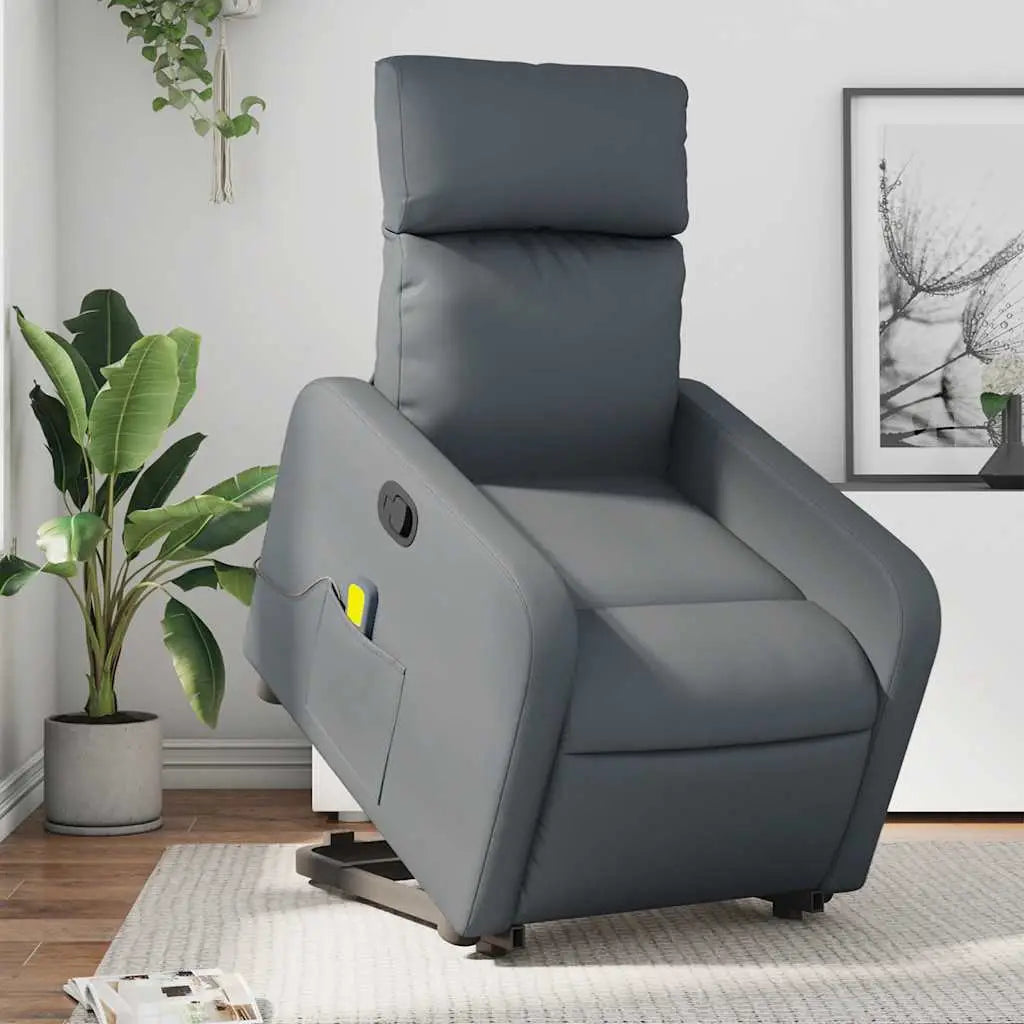 Fauteuil inclinable de massage Gris Similicuir - XIOS