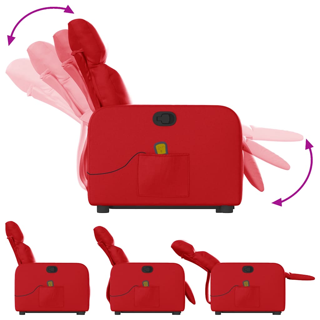 Fauteuil inclinable de massage Rouge Similicuir - XIOS