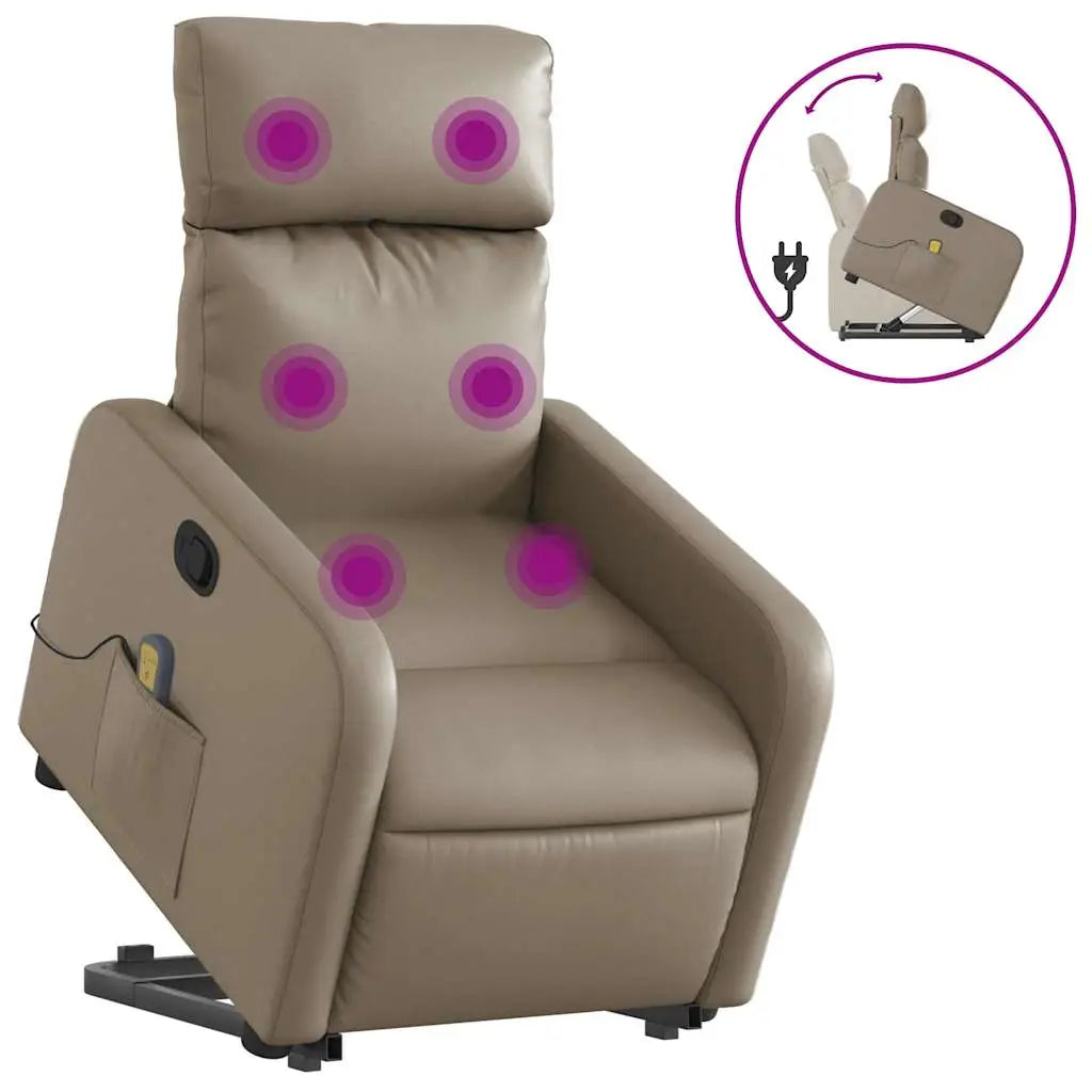 Fauteuil inclinable de massage Cappuccino Similicuir - XIOS