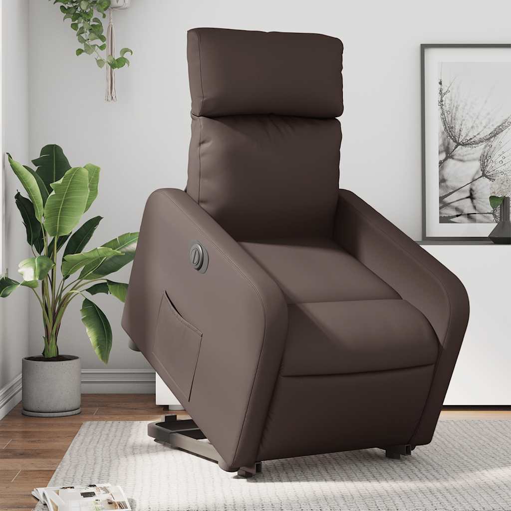 Fauteuil inclinable électrique marron similicuir - XIOS