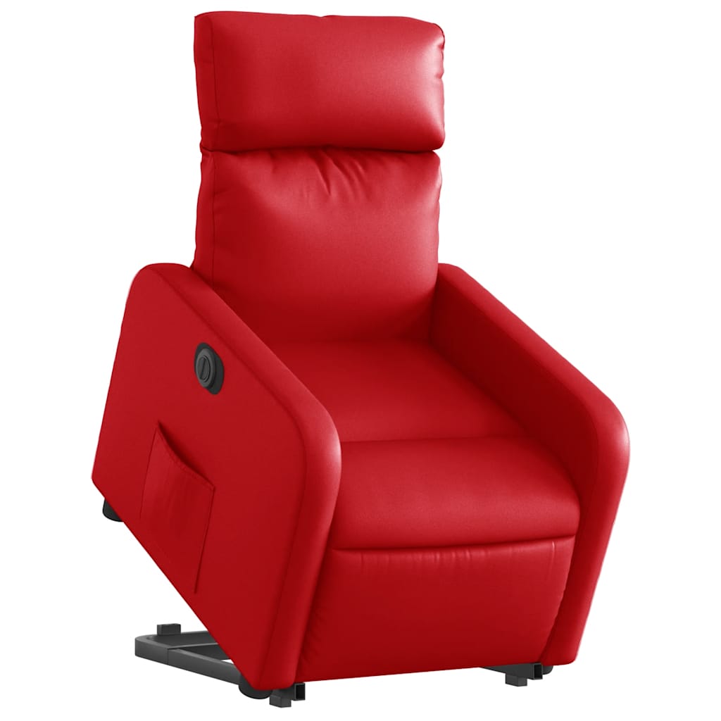 Fauteuil inclinable électrique rouge similicuir - XIOS