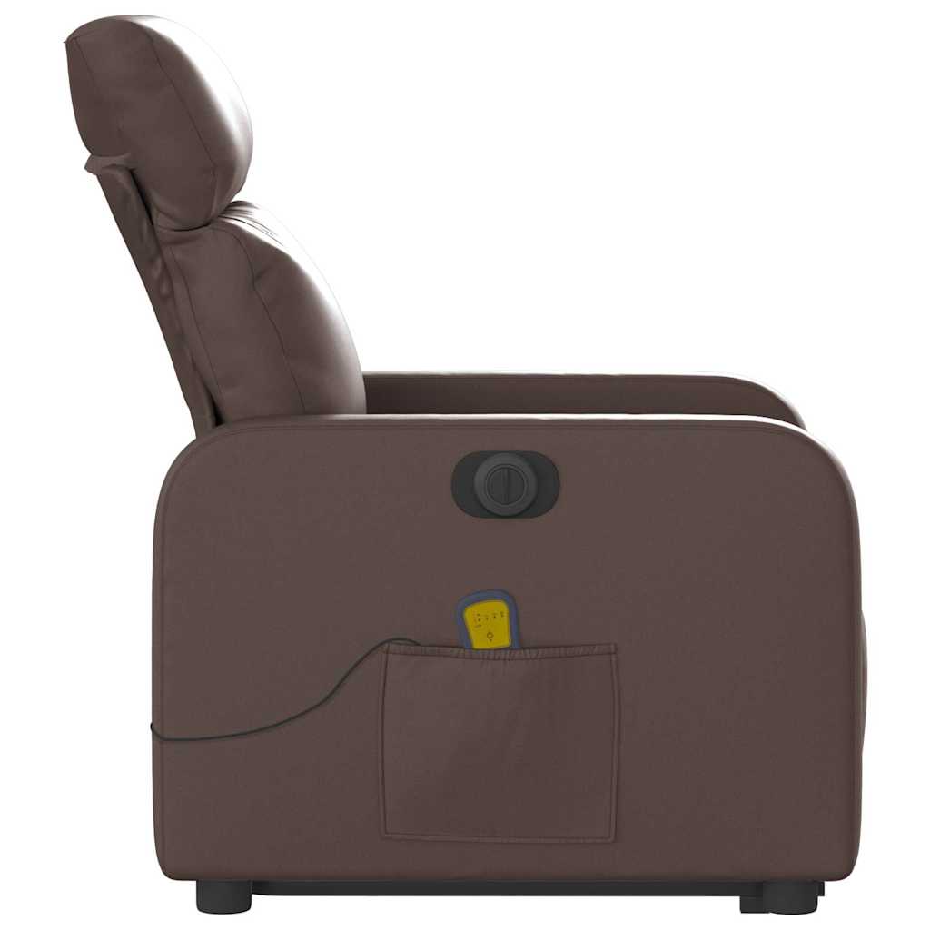 Fauteuil inclinable de massage électrique marron similicuir - XIOS