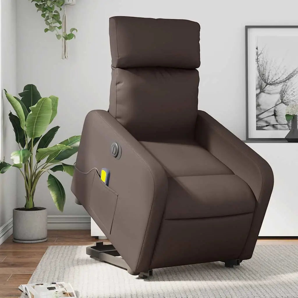 Fauteuil inclinable de massage électrique marron similicuir - XIOS