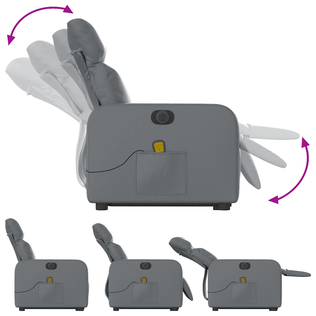 Fauteuil inclinable de massage électrique gris similicuir - XIOS